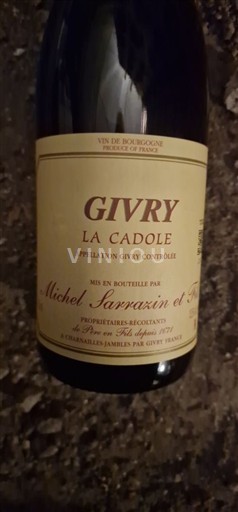 Weine Rouge sec La Cadole Michel Sarrazin et Fils 2024 Frankreich Burgund Givry AOC