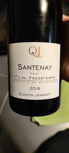 Burgundija Santenay Premier Cru Quentin Jeannot 1er Cru Passetemps 2019
