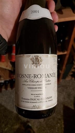 Vini Rouge sec Aux Champs Perdrix Vieilles Vignes Domaine Pascal Chevigny 2001 Francia Borgogna Vosne-Romanée AOC