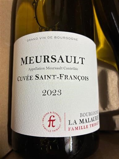 Bourgogne Meursault Bourgogne La Maladière Famille Tribaut Saint-François 2023