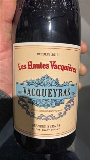 Rona dolina Vacqueyras Grandes Serres Les Hautes Vacquières 2019