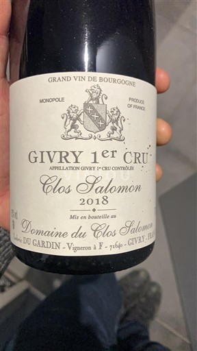 Bourgogne Givry Premier Cru Domaine Clos Salomon Clos Salomon 2018