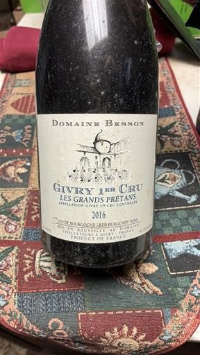Burgundi Givry Premier Cru Domaine Besson Les Grands Prétans 2016