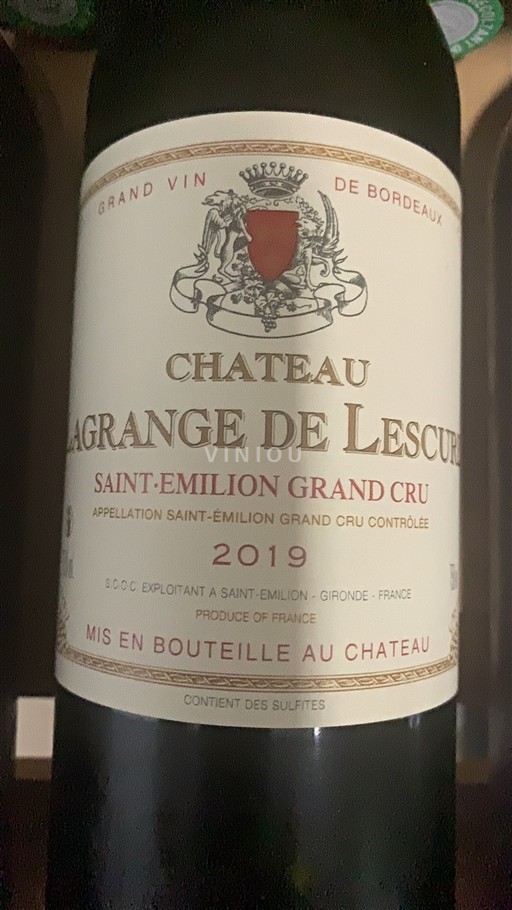 Bordeaux Saint-Émilion Grand Cru Château Lagrange de Lescure 2019