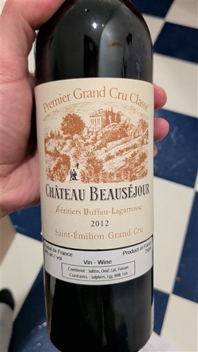 Bordeaux Saint-Émilion Grand Cru Premier Grand Cru Classé Château Beauséjour (Héritiers Duffau-Lagarrosse) 2012