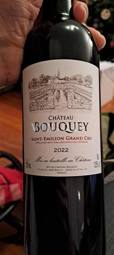 Bordeaux Saint-Émilion Grand Cru Grand Cru Château Bouquey 2022
