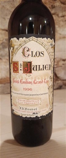 Burdeos Saint-Émilion Gran Cru Grand Cru Clos Saint Julien 1996