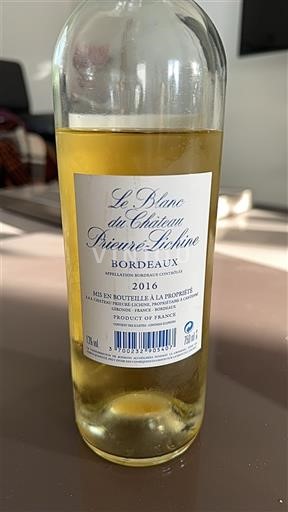 Bordéus Château Prieure-Lichine Le Blanc 2016