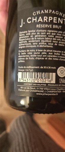 Champagne J. Charpentier Réserve Brut Ikke årgangsbestemt
