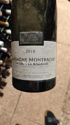 Borgoña Chassagne-Montrachet Premier Cru Morey Coffinet La Romanée 2018