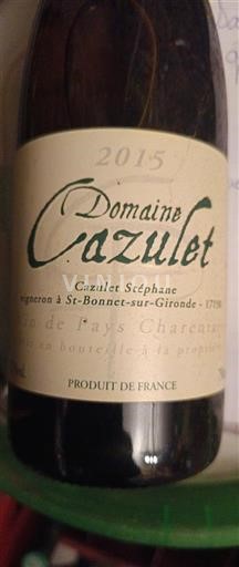 Bordeaux Ni doloceno Domaine Cazulet 2015