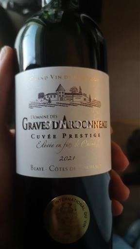 Burdeos Blaye-Côtes de Burdeos Domaine Graves d'Ardonneau Prestige 2021