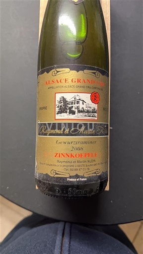 Alsazia Gewürztraminer Grand Cru Raymond et Marie Klein Zinnkoepflé 2008