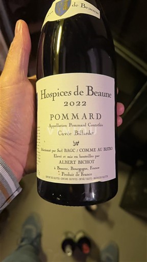 Bourgogne Pommard Hospices de Beaune Billardet 2022