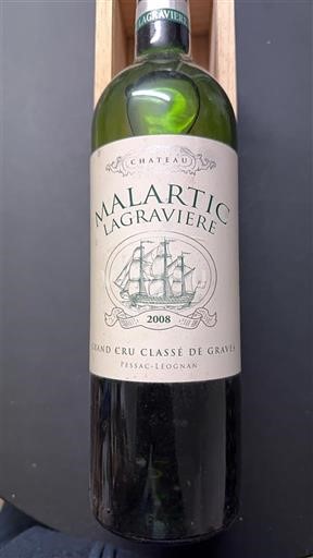 Vine Blanc sec Château Malartic-Lagravière 2008 Frankrig Bordeaux Pessac-Léognan AOC