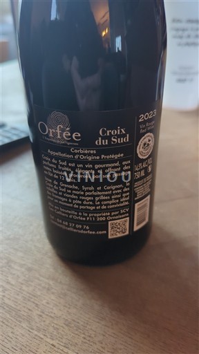 Languedoc Corbières Orfée Croix du Sud 2023