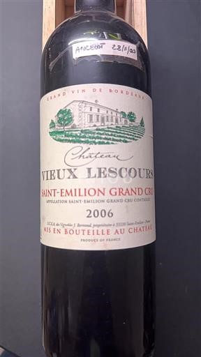 Bordéus Saint-Émilion Grand Cru Château Vieux Lescours 2006