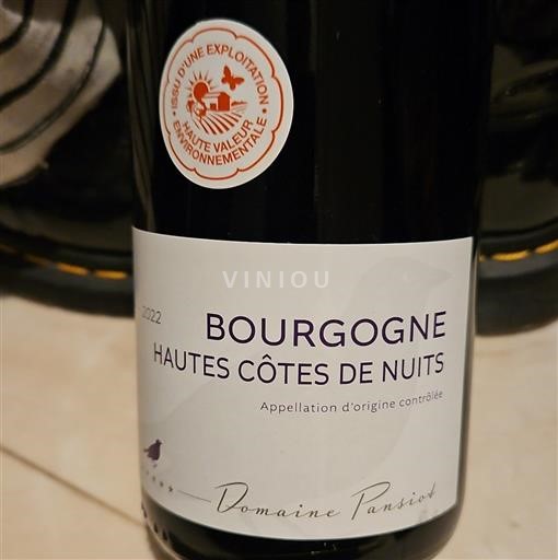Bourgogne Hautes Côtes de Nuits Domaine Pansiot 2022