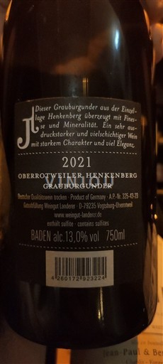 Baden Weingut Landerer Grauburgunder 2021