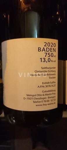 Baden Unspecified Weingut Otto & Martin Frey Spätburgunder Glottertäler Eichberg 2020