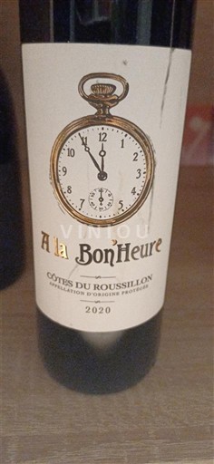 Rượu vang Rouge sec A la Bon'Heure 2020 Pháp Roussillon Côtes-du-Roussillon AOC