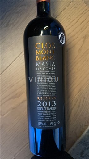 Cataluña Conca de Barberà Clos Montblanc Masia Les Comes Reserva 2013