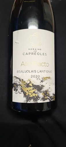 Beaujolais Beaujolais Villages Domaine S Capréoles Alio Pacto 2020