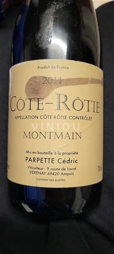Vallée du Rhône Côte-rôtie Parpette Cédric Montmain 2014