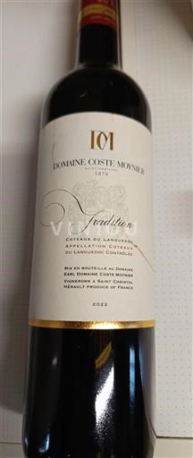 Vine Rouge sec Tradition Domaine Coste Moynier 2022 Frankrig Languedoc Coteaux du Languedoc AOC