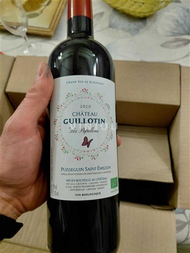 Bordeaux Puisseguin-saint-émilion Château Guillotin Les Papillons 2020