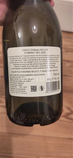 Vinos Blanc sec Furmint Sec Château Hellha 2023 Hungría Tokaj No especificado