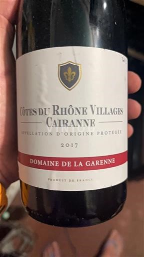 Rhône Valley Cairanne Domaine La Garenne 2017