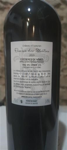 Valle del Ródano Costières de Nimes Château Espeyran Rocure des Illustres 2019