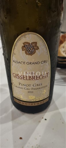 Rượu vang Blanc sec Grand Cru Frankstein Château Willy Gisselbrecht 2021 Pháp Alsace Không được chỉ định AOC Grand Cru