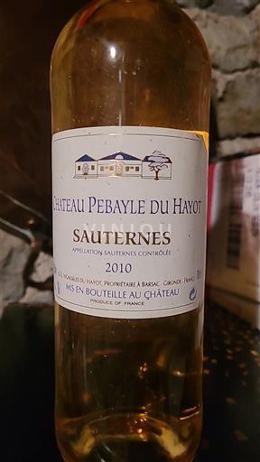 Bordeaux Sauternes Château Pebayle du Hayot 2010