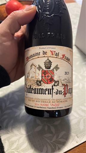 Vin Rouge sec Domaine Val Frais 2023 France Vallée du Rhône Châteauneuf-du-pape AOC