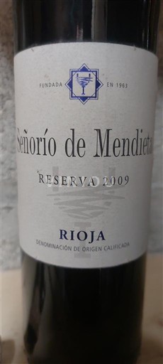 La Rioja Rioja Señorío de Mendieta Reserva 2009