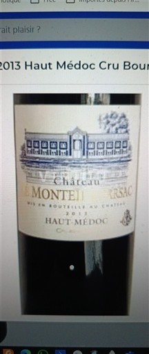 Bordeaux Haut-Médoc Cru Bourgeois Château Monteil d'Arsac 2013