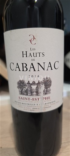 Vinos Rouge sec Les Hauts de Cabanac 2016 Francia Burdeos Saint-Estèphe AOC