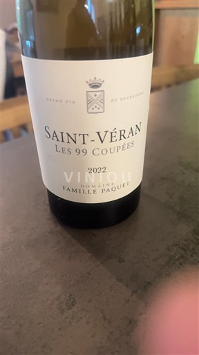 Burgundi Saint-Véran Domaine Famille Paquet Les 99 Coupées 2022
