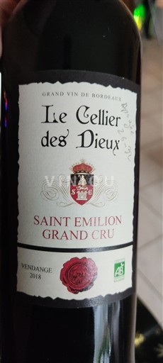 Bordeaux Saint-Émilion Grand Cru Grand Cru Le Cellier des Dieux 2018
