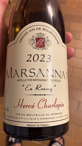 Burgundi Marsannay Hervé Charlopin En Ronsoy 2023
