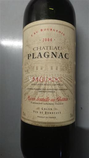 Bordeaux Médoc Cru Bourgeois Château Plagnac 2004