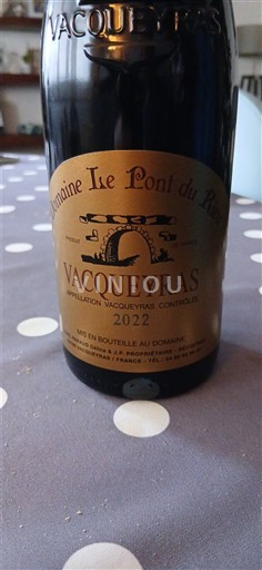 Rona dolina Vacqueyras Domaine Le Pont du Rhône 2022