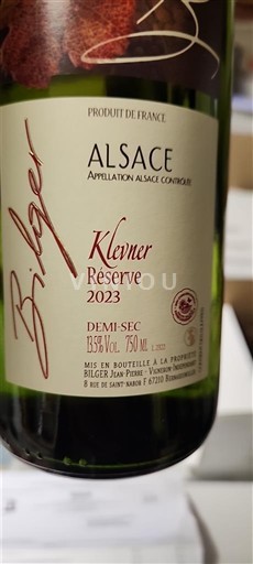 Elsass Bilger Klevner Réserve 2023