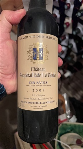 Bordeaux Graves Château Roquetaillade Le Bernet 2007