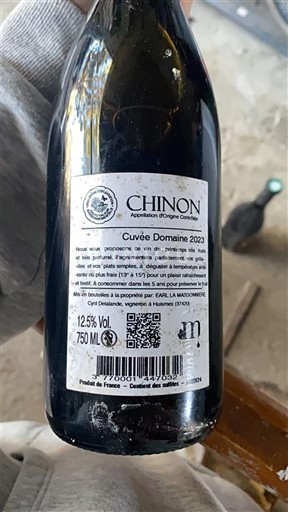 Loiren laakso Chinon EARL La Misonnière Domaine 2023