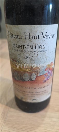 Bordeaux Saint-Émilion Château Haut Veyrac 1987