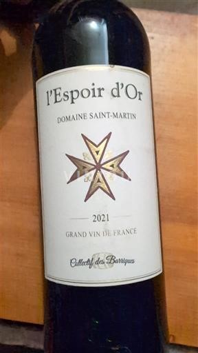 Languedoc a Roussillon Pays d'Oc Domaine Saint-Martin l'Espoir d'Or 2021