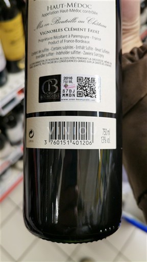 Bordeaux Haut-Médoc Vignobles Clément Fayat 2016